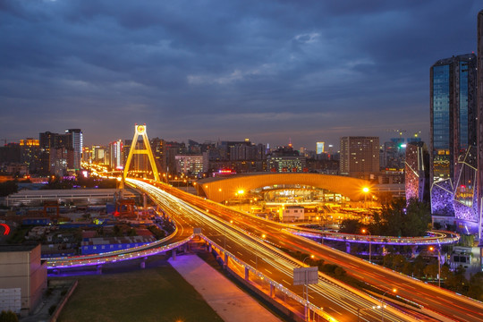 成都天府立交 火车南站 夜景