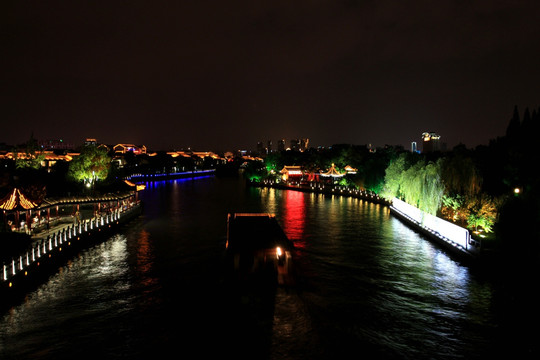 苏州古城河 吴门桥 夜景