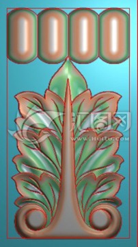 洋花門上柱頭花精雕圖