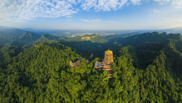 都江堰青城山老君阁全景图