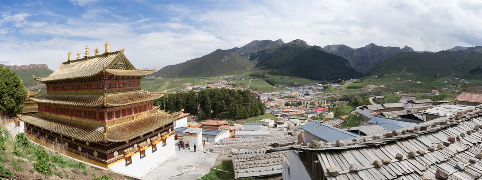 郎木寺全景图 接片 高像素