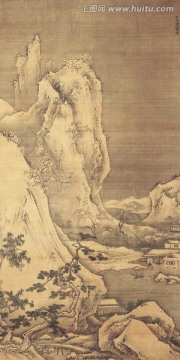 山水风景画屏条 日本大师作品