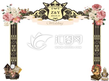 歐式婚禮玫瑰鐵藝花門