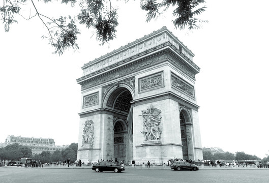 老照片 凯旋门 法国 巴黎