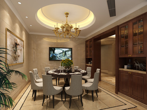 簡(jiǎn)歐式餐廳效果圖