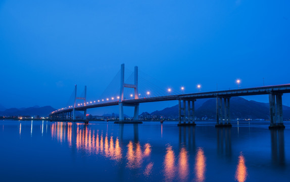 桥梁夜景 温州大桥