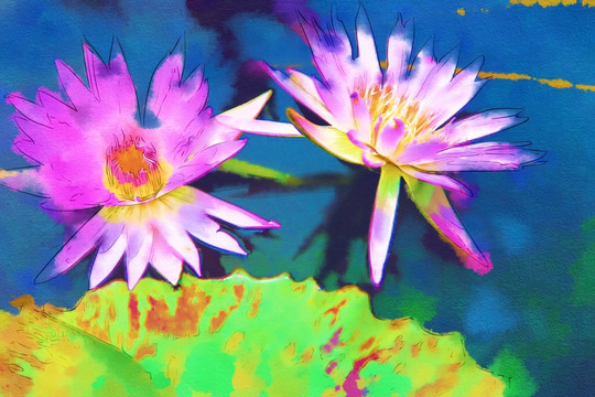花卉彩色創(chuàng)意畫