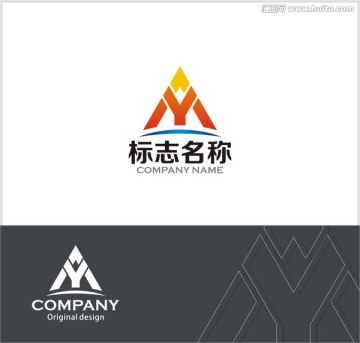 火山logo 字母AMY 标志