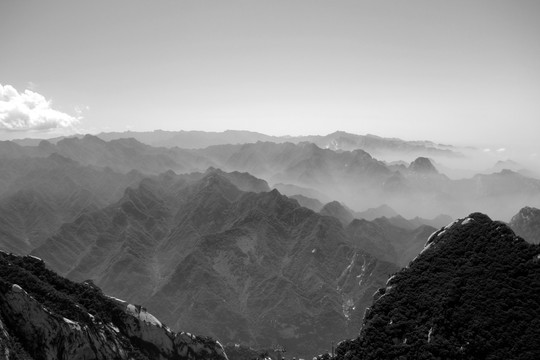 华山 山脉 云雾 群山 青山