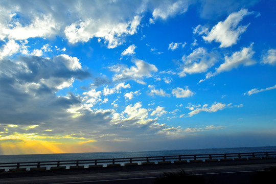 海上落日