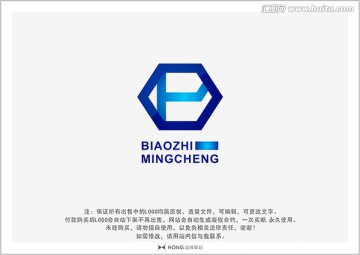 P 蓝色 LOGO 标志