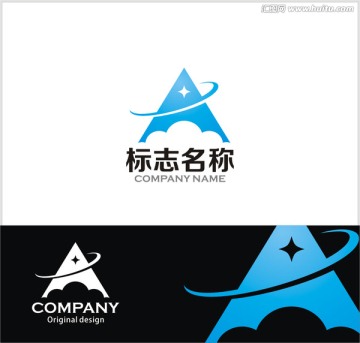 字母A 科技logo