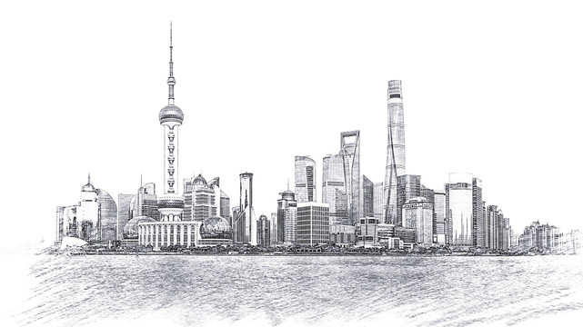 上海素描線稿