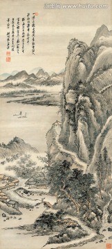 清 王翚 一徑至橋去