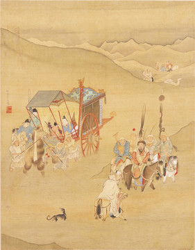 傳世國畫 明妃出塞