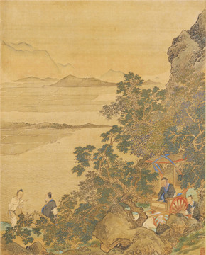 傳世國畫 子路問津