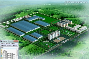 500畝地工廠鳥(niǎo)瞰圖3d模型