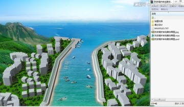 防波堤護(hù)岸鳥瞰效果圖