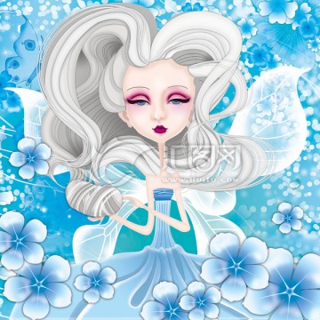 奇幻夢幻無框畫背包圖案PSD