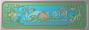 魚(yú)頭沙發(fā)扶手板山水