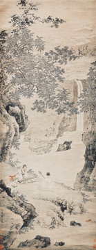 停琴聽(tīng)阮圖 明代 仇英
