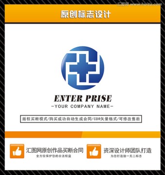 字母F 十字 字母logo设计