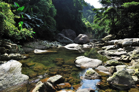 峡谷 小溪 河床