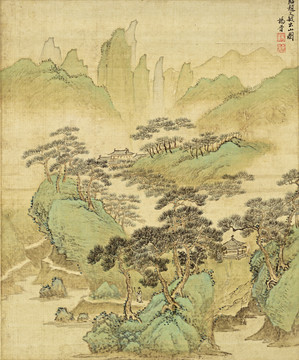 山水風(fēng)景圖 清代 楊晉