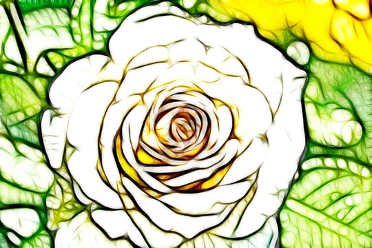 白色月季花叢