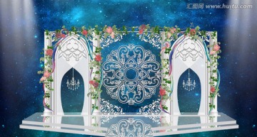 欧式拱门花纹婚礼主题效果图