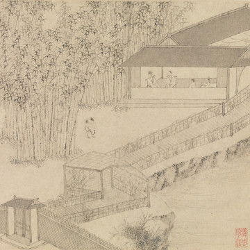 山水風景國畫 明代 文征明