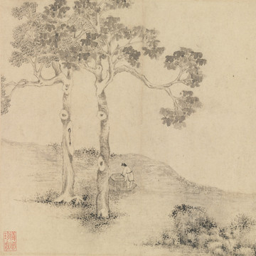 山水风景国画 明代 文征明