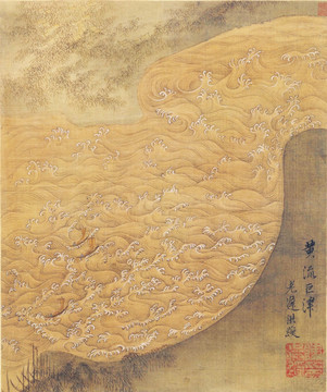 水墨山水國畫 明代 陳洪綬