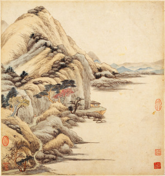 山水古代名畫 明代 王鑒