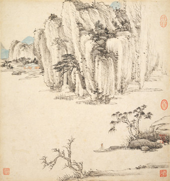 山水古代名画 明代 王鉴