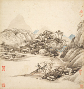 山水古代名画 明代 王鉴