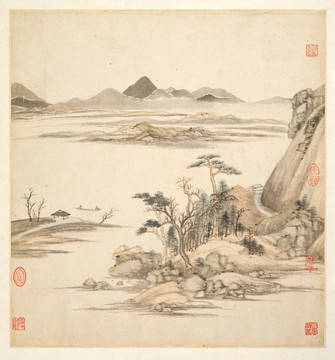 山水古代名画 明代 王鉴