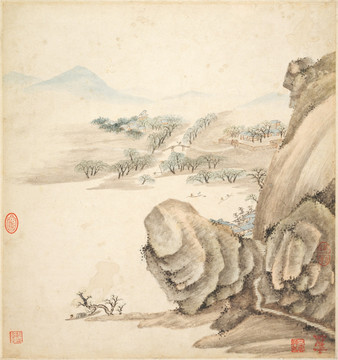 山水古代名畫(huà) 明代 王鑒