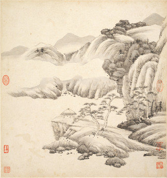 山水古代名画 明代 王鉴