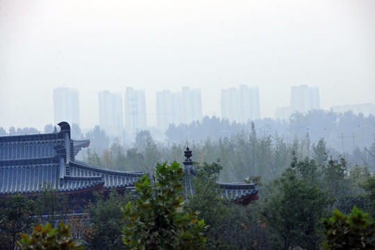 烟雨小城  城镇风景