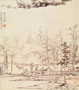 山水風(fēng)景 二瞻雙絕 查士標