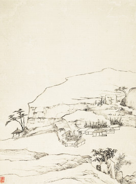 水墨山水風景國畫