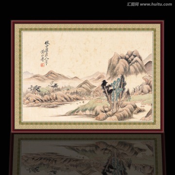 水墨山水畫 清代 黃山壽