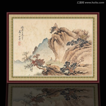 水墨山水画 清代 黄山寿