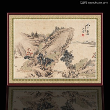 水墨山水畫 清代 黃山壽