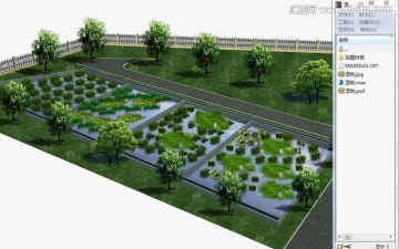 污水處理廠濕地景觀效果圖