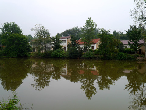 池塘边的房屋