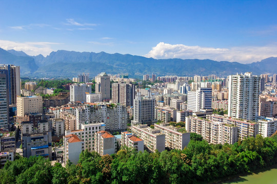 湖北省恩施市鸟瞰图