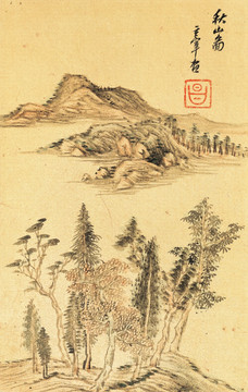 国画山水 明代 董其昌