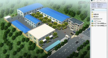 小型工廠鳥瞰圖3d模型